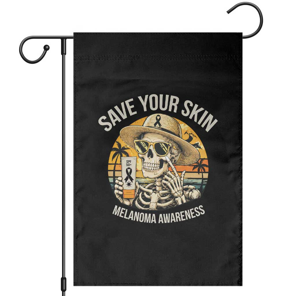 Funny Melanoma Cancer Awareness Graphic Garden Flag Save Your Skin