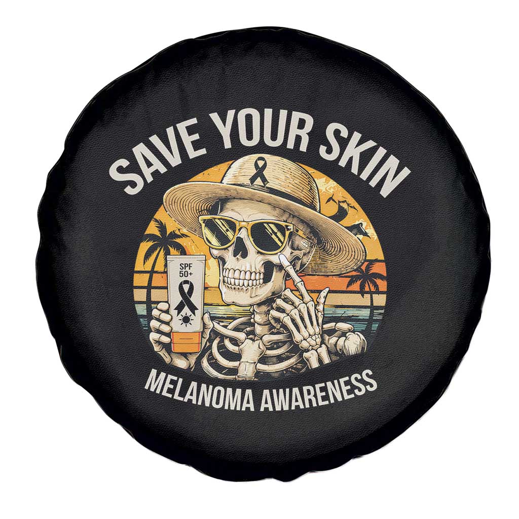 Funny Melanoma Cancer Awareness Graphic Spare Tire Cover Save Your Skin