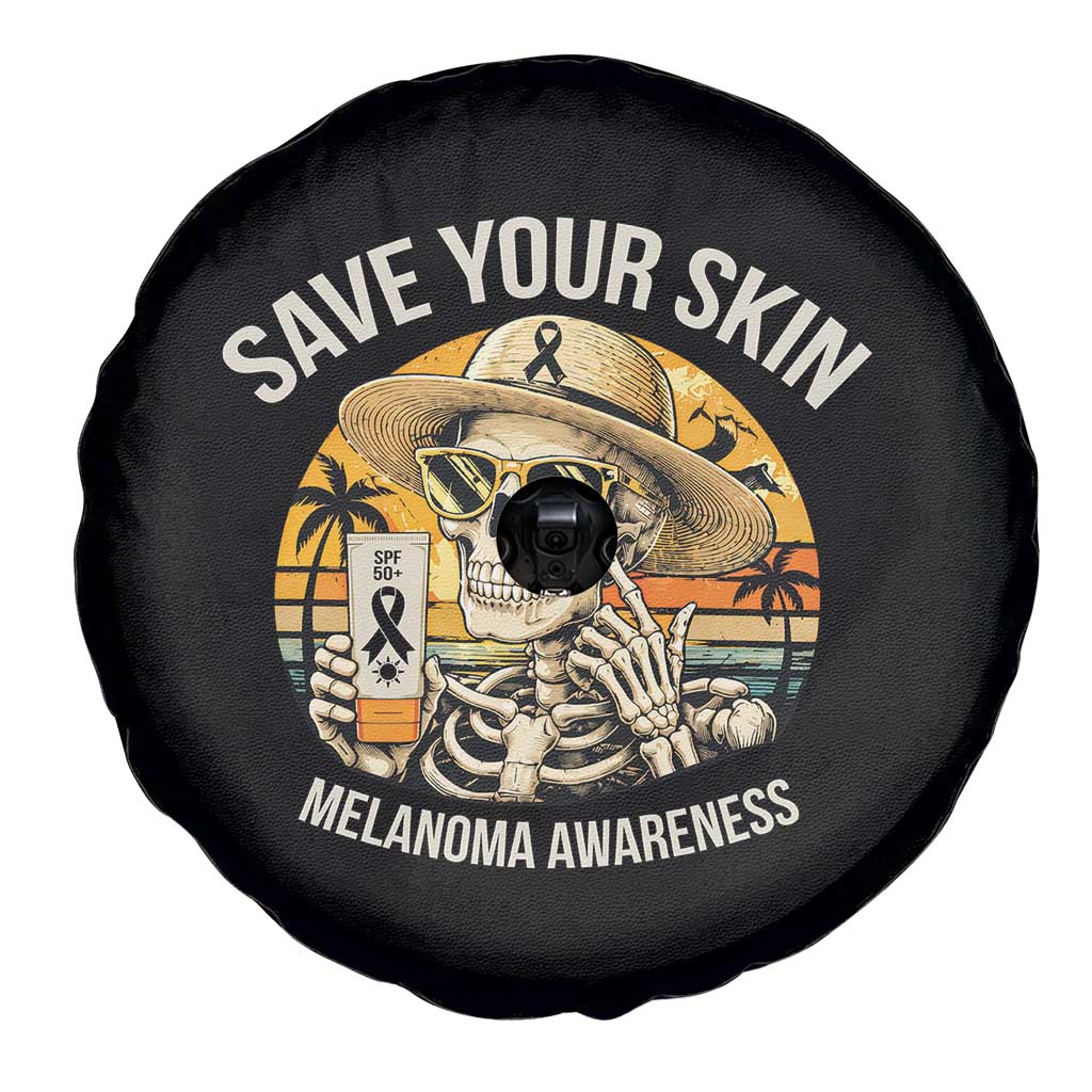 Funny Melanoma Cancer Awareness Graphic Spare Tire Cover Save Your Skin