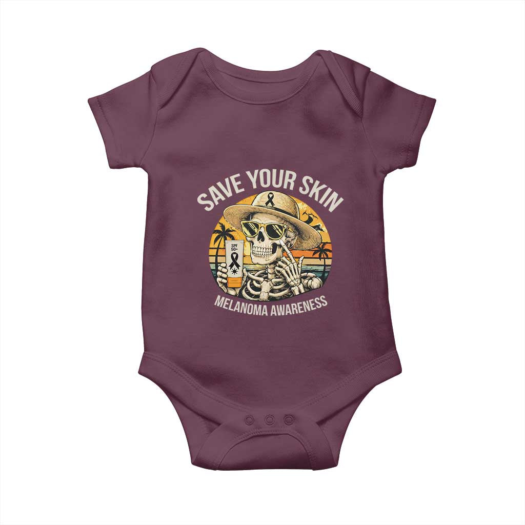 Funny Melanoma Cancer Awareness Graphic Baby Onesie Save Your Skin