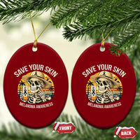 Funny Melanoma Cancer Awareness Graphic Ceramic Ornament Save Your Skin