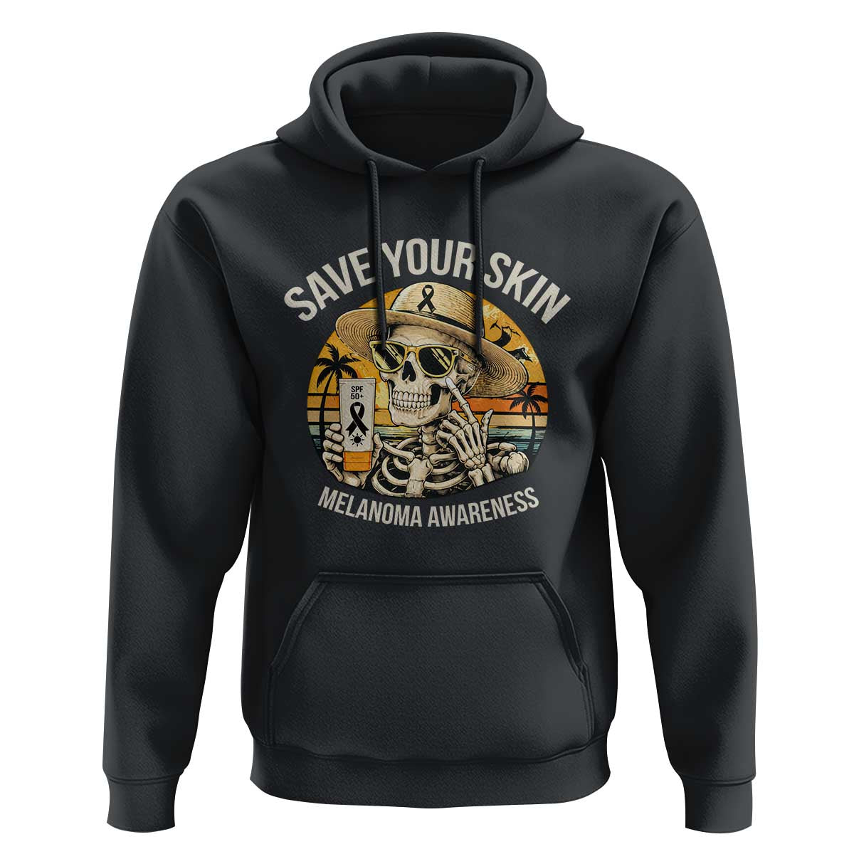 Funny Melanoma Cancer Awareness Graphic Hoodie Save Your Skin