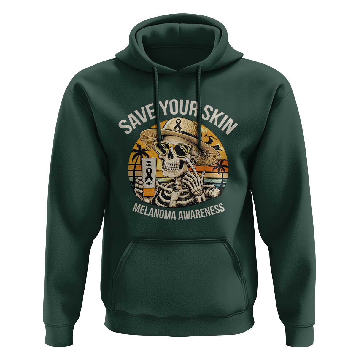 Funny Melanoma Cancer Awareness Graphic Hoodie Save Your Skin