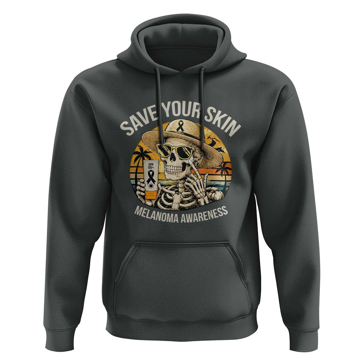 Funny Melanoma Cancer Awareness Graphic Hoodie Save Your Skin