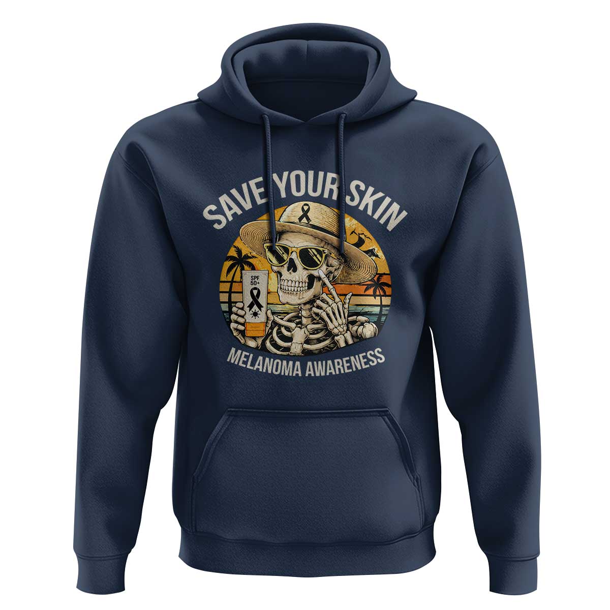 Funny Melanoma Cancer Awareness Graphic Hoodie Save Your Skin