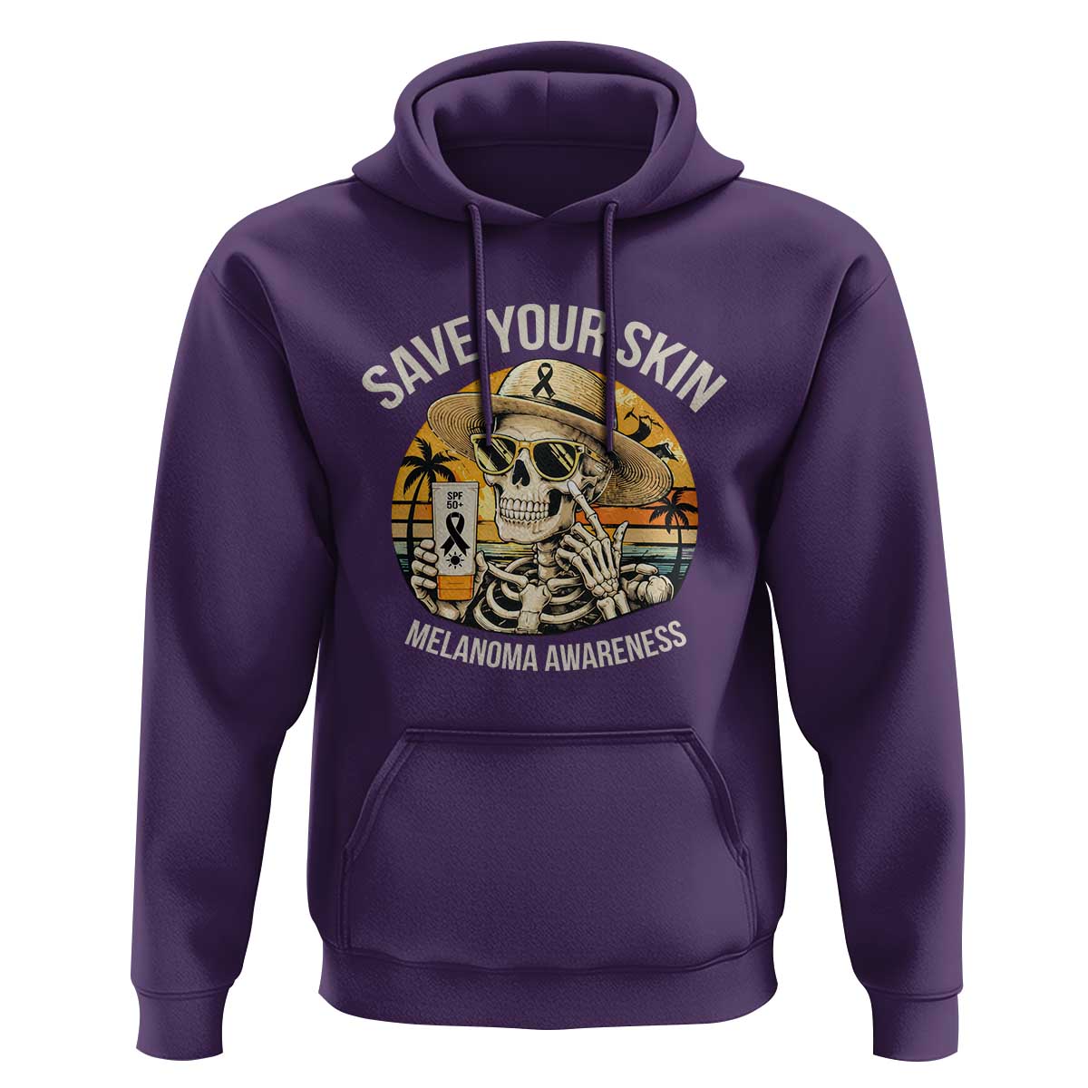 Funny Melanoma Cancer Awareness Graphic Hoodie Save Your Skin