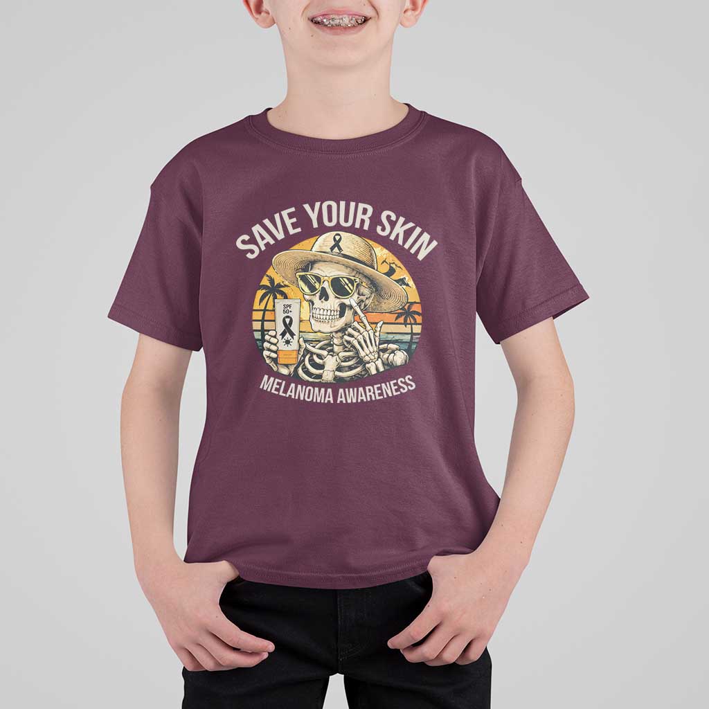 Funny Melanoma Cancer Awareness Graphic T Shirt For Kid Save Your Skin