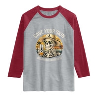 Funny Melanoma Cancer Awareness Graphic Raglan Shirt Save Your Skin