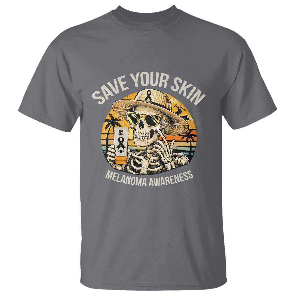Funny Melanoma Cancer Awareness Graphic T Shirt Save Your Skin