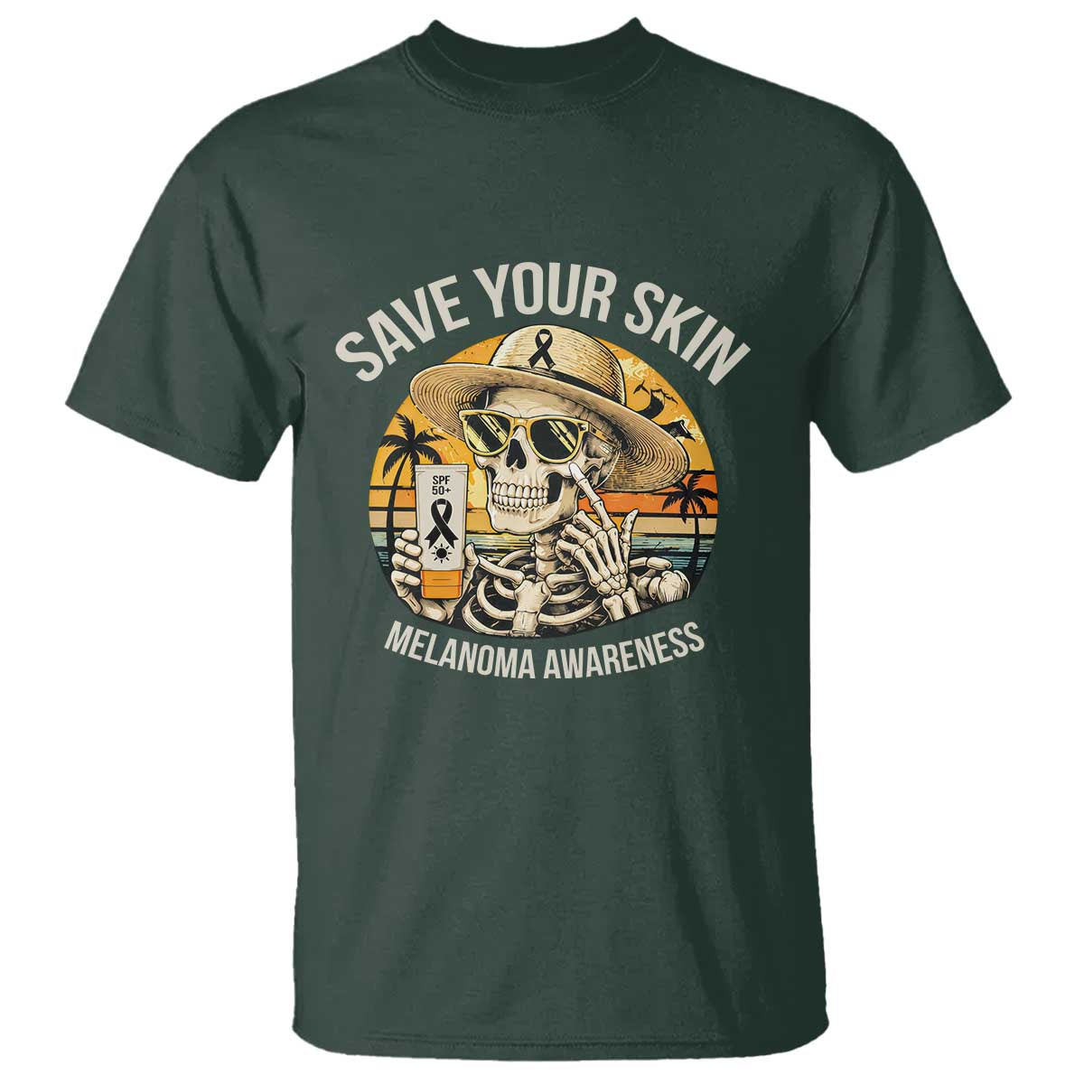 Funny Melanoma Cancer Awareness Graphic T Shirt Save Your Skin