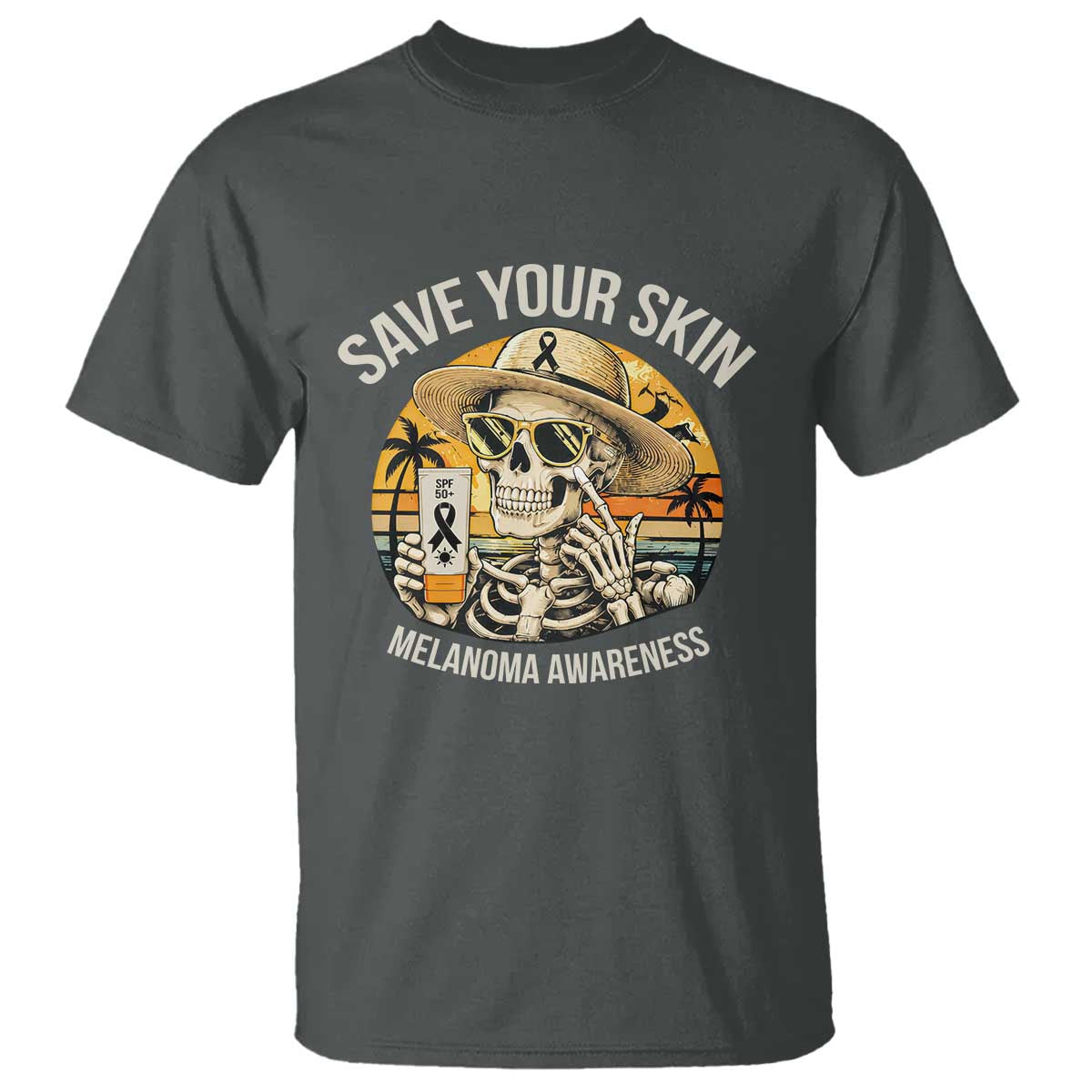 Funny Melanoma Cancer Awareness Graphic T Shirt Save Your Skin