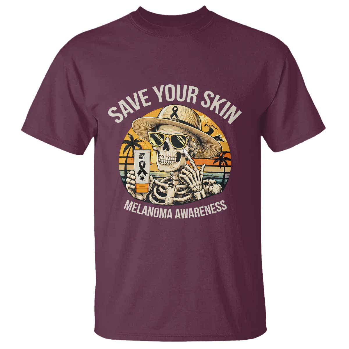 Funny Melanoma Cancer Awareness Graphic T Shirt Save Your Skin