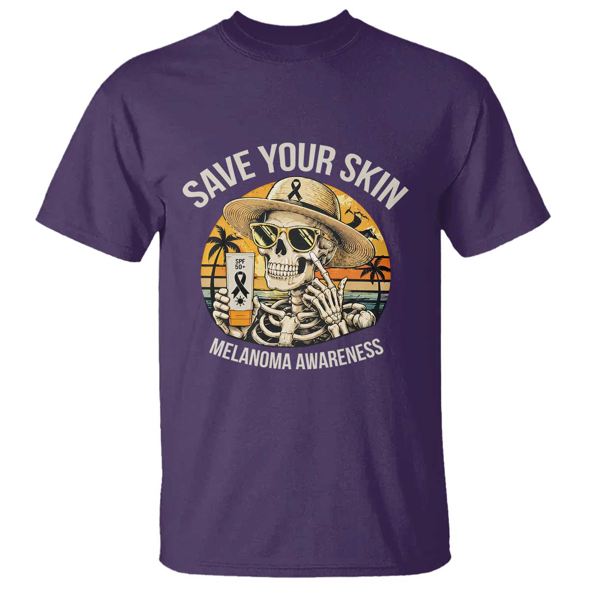 Funny Melanoma Cancer Awareness Graphic T Shirt Save Your Skin