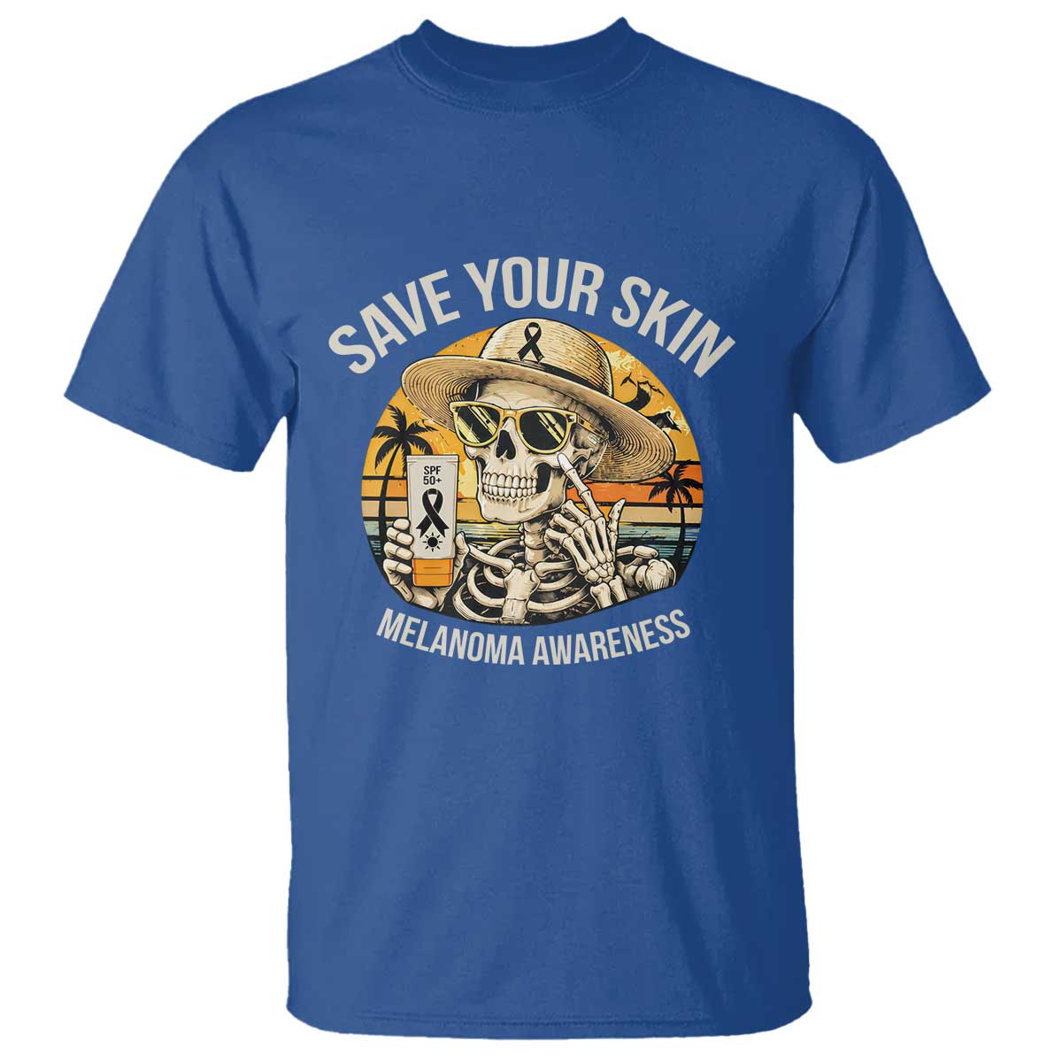 Funny Melanoma Cancer Awareness Graphic T Shirt Save Your Skin