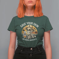Funny Melanoma Cancer Awareness Graphic T Shirt For Women Save Your Skin