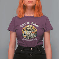 Funny Melanoma Cancer Awareness Graphic T Shirt For Women Save Your Skin