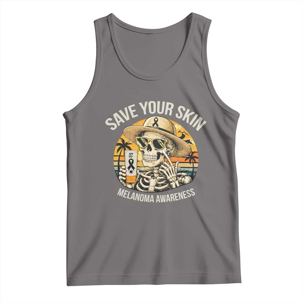 Funny Melanoma Cancer Awareness Graphic Tank Top Save Your Skin