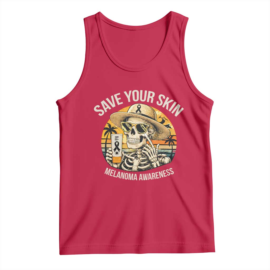 Funny Melanoma Cancer Awareness Graphic Tank Top Save Your Skin