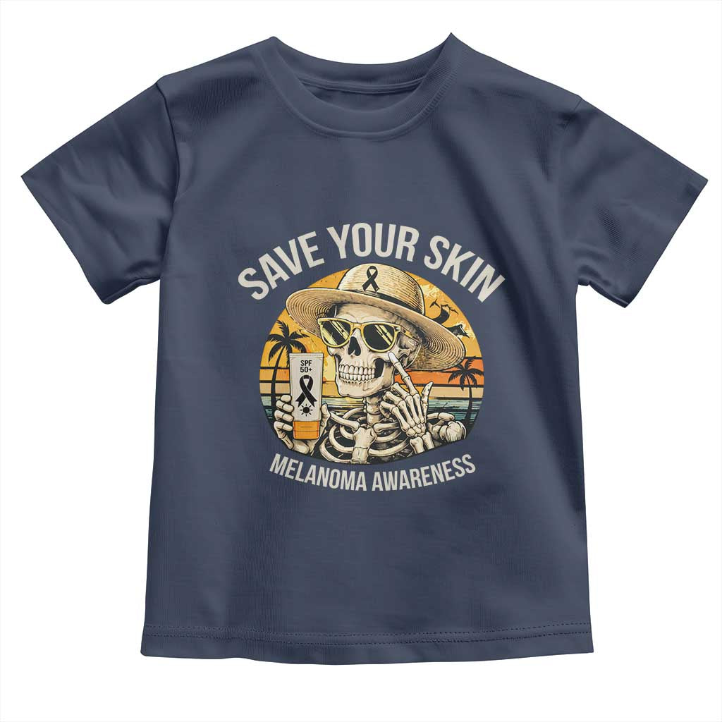 Funny Melanoma Cancer Awareness Graphic Toddler T Shirt Save Your Skin