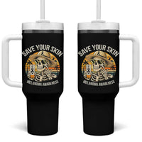 Funny Melanoma Cancer Awareness Graphic Tumbler With Handle Save Your Skin