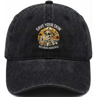 Funny Melanoma Cancer Awareness Graphic Washed Cotton Baseball Cap Save Your Skin