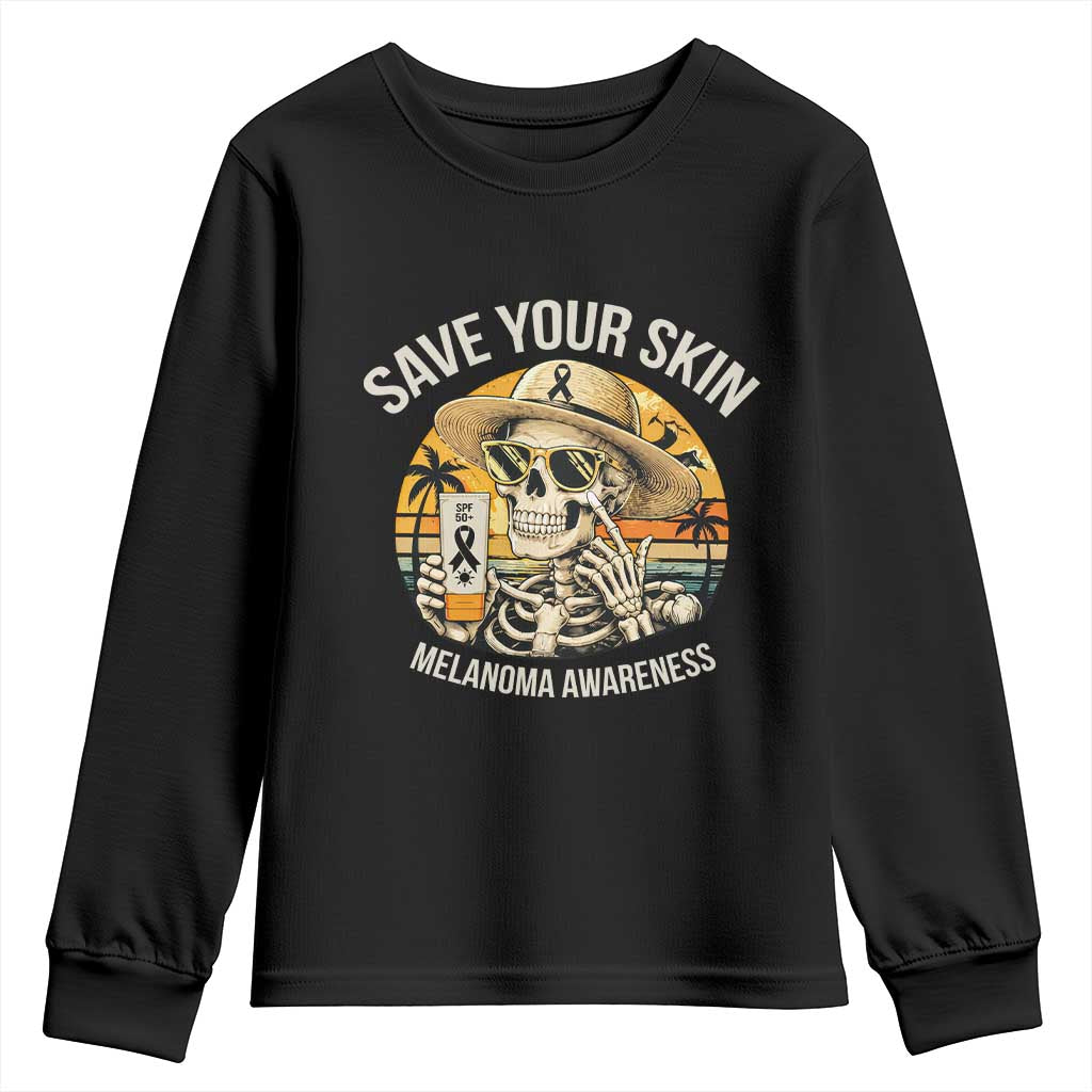 Funny Melanoma Cancer Awareness Graphic Youth Sweatshirt Save Your Skin