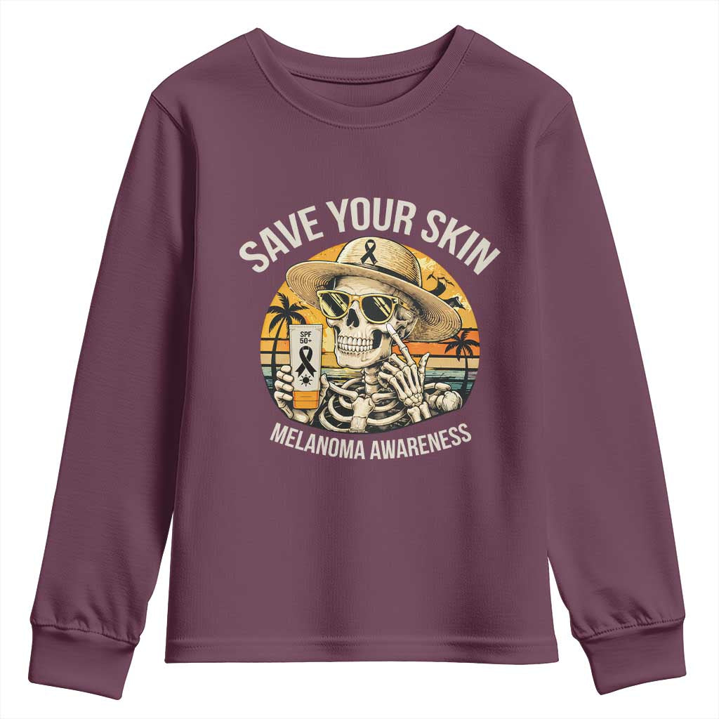 Funny Melanoma Cancer Awareness Graphic Youth Sweatshirt Save Your Skin
