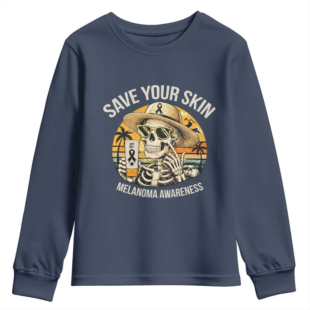 Funny Melanoma Cancer Awareness Graphic Youth Sweatshirt Save Your Skin