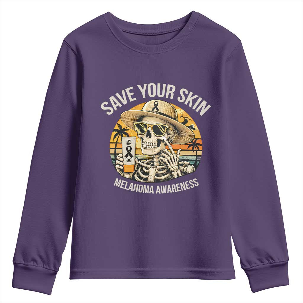 Funny Melanoma Cancer Awareness Graphic Youth Sweatshirt Save Your Skin