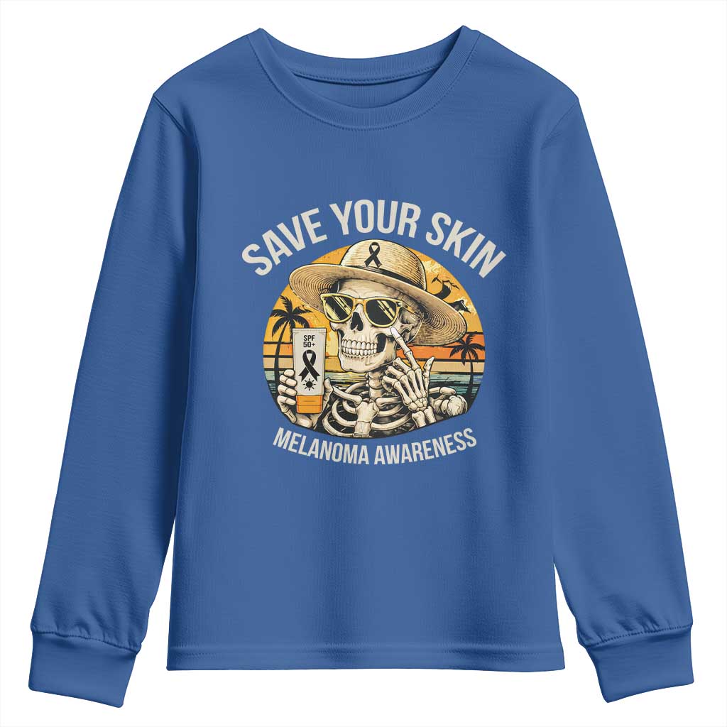 Funny Melanoma Cancer Awareness Graphic Youth Sweatshirt Save Your Skin