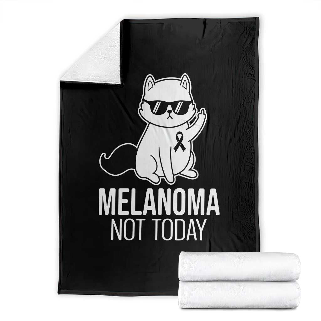 Melanoma Fighter Cat Throw Blanket Not Today Skin Cancer Awareness