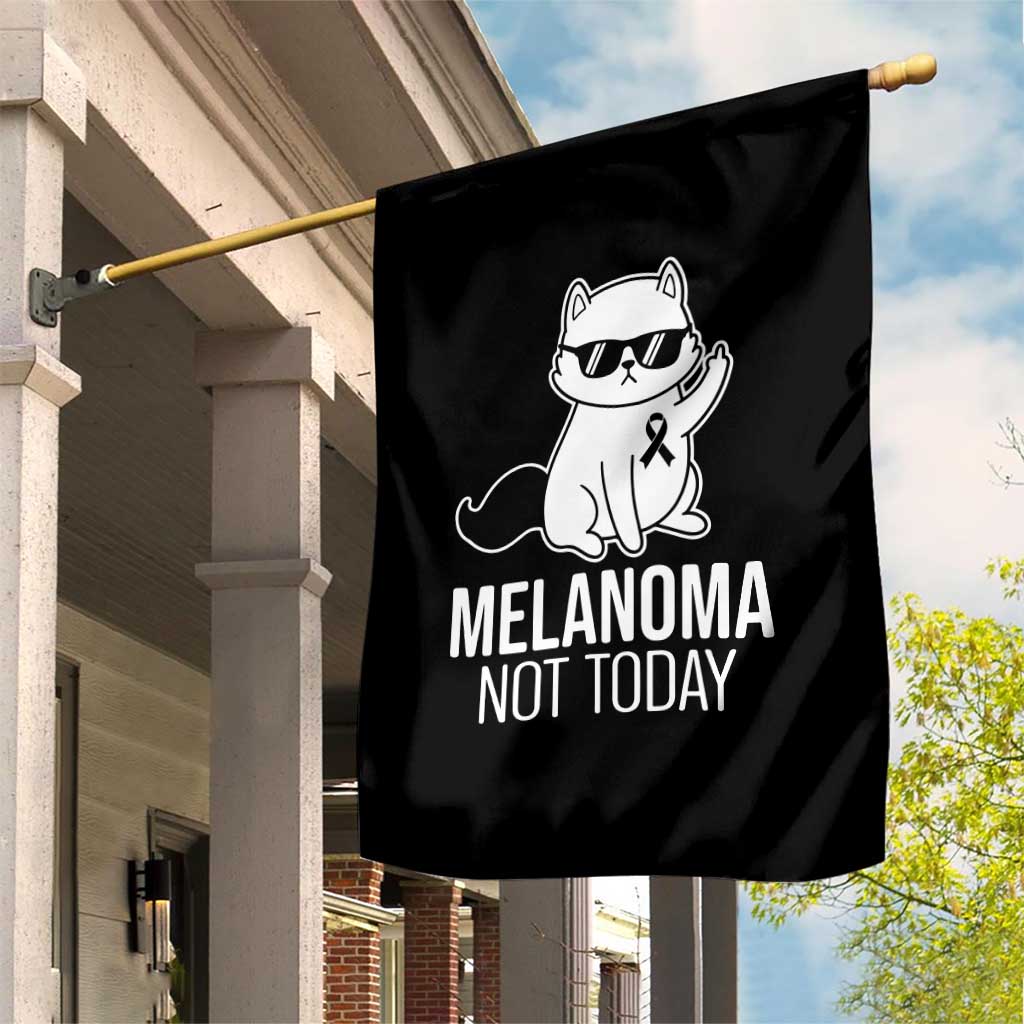 Melanoma Fighter Cat Garden Flag Not Today Skin Cancer Awareness