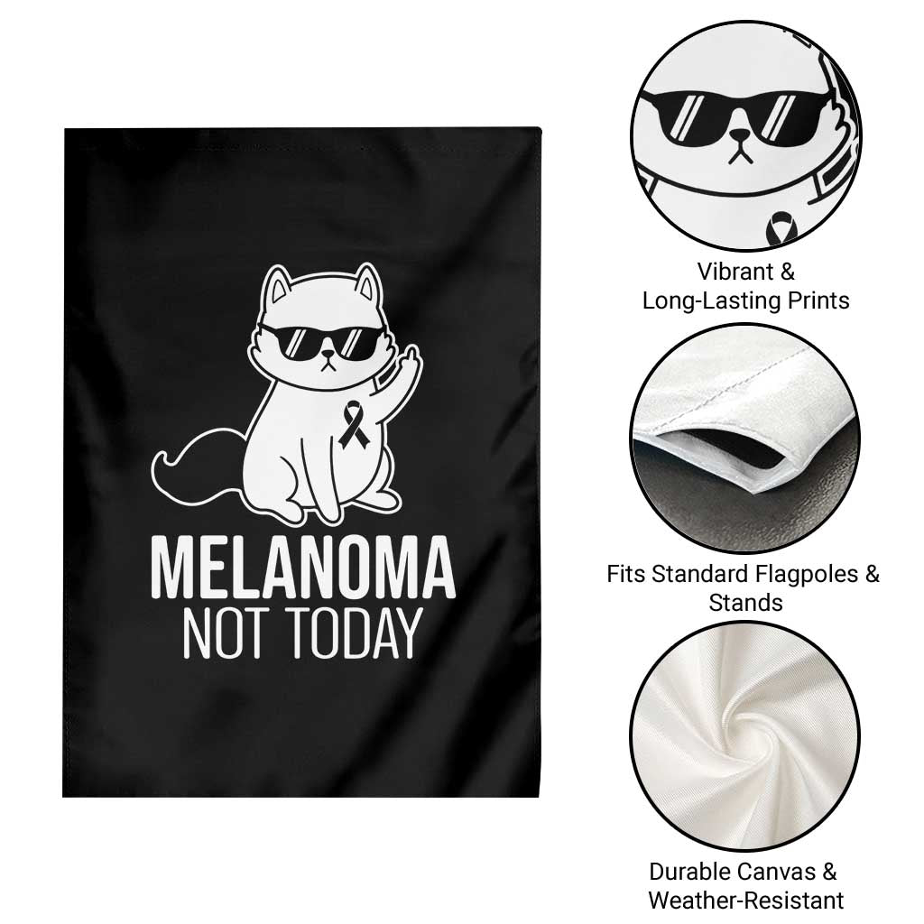 Melanoma Fighter Cat Garden Flag Not Today Skin Cancer Awareness