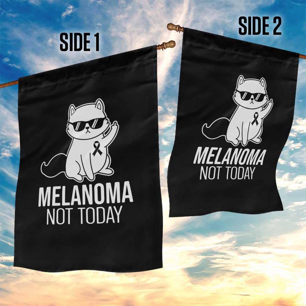 Melanoma Fighter Cat Garden Flag Not Today Skin Cancer Awareness