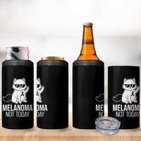 Melanoma Fighter Cat 4 in 1 Can Cooler Tumbler Not Today Skin Cancer Awareness