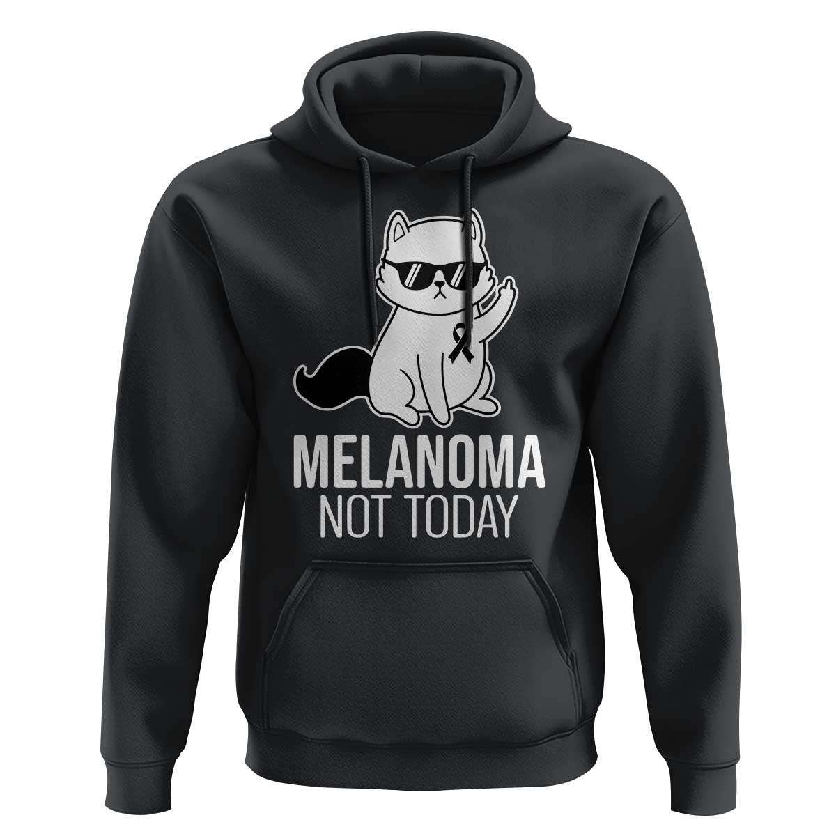 Melanoma Fighter Cat Hoodie Not Today Skin Cancer Awareness