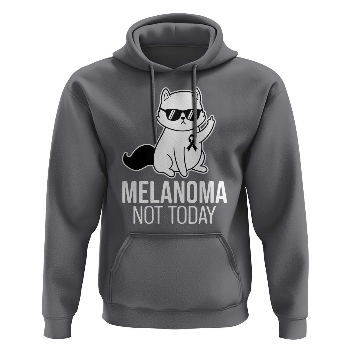 Melanoma Fighter Cat Hoodie Not Today Skin Cancer Awareness