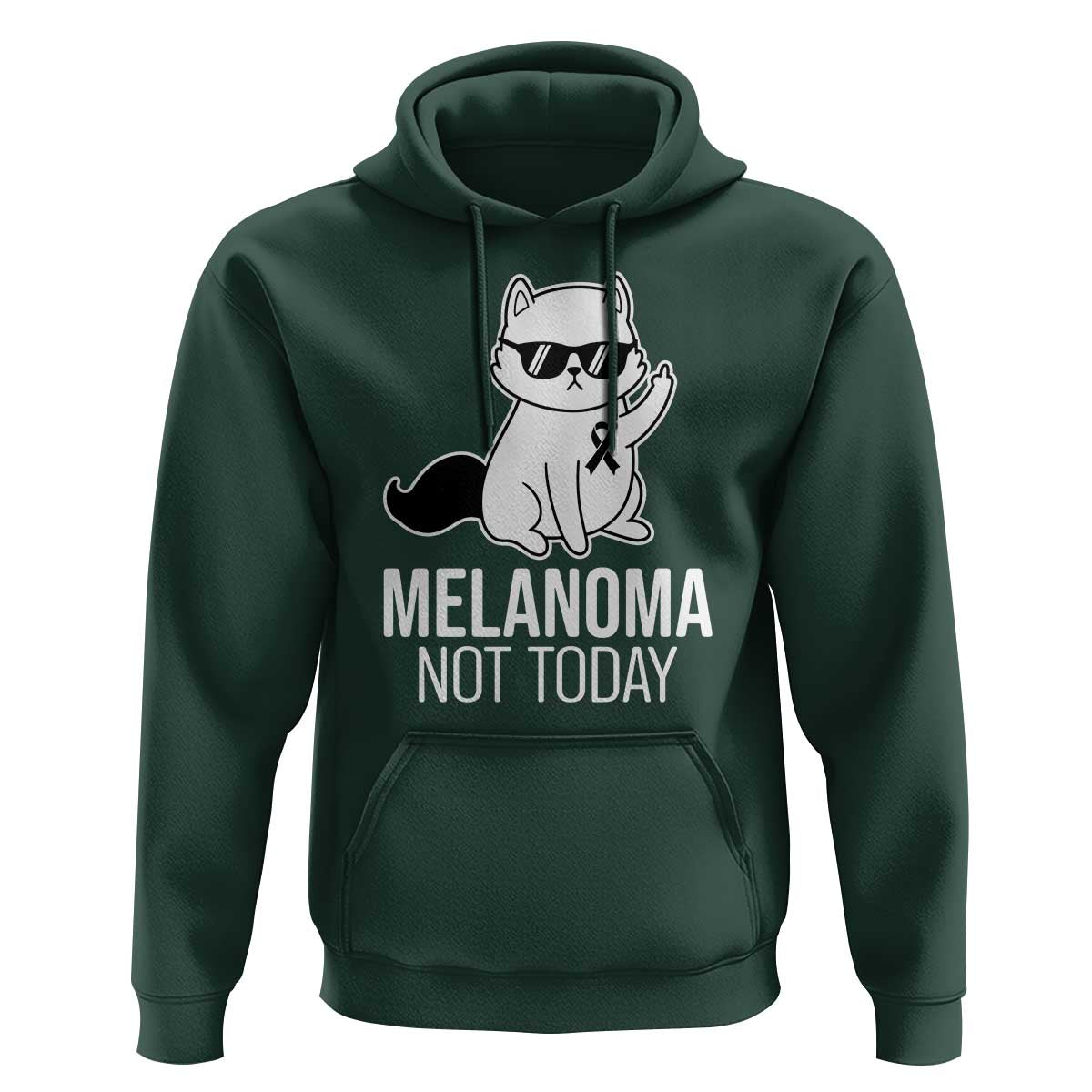 Melanoma Fighter Cat Hoodie Not Today Skin Cancer Awareness