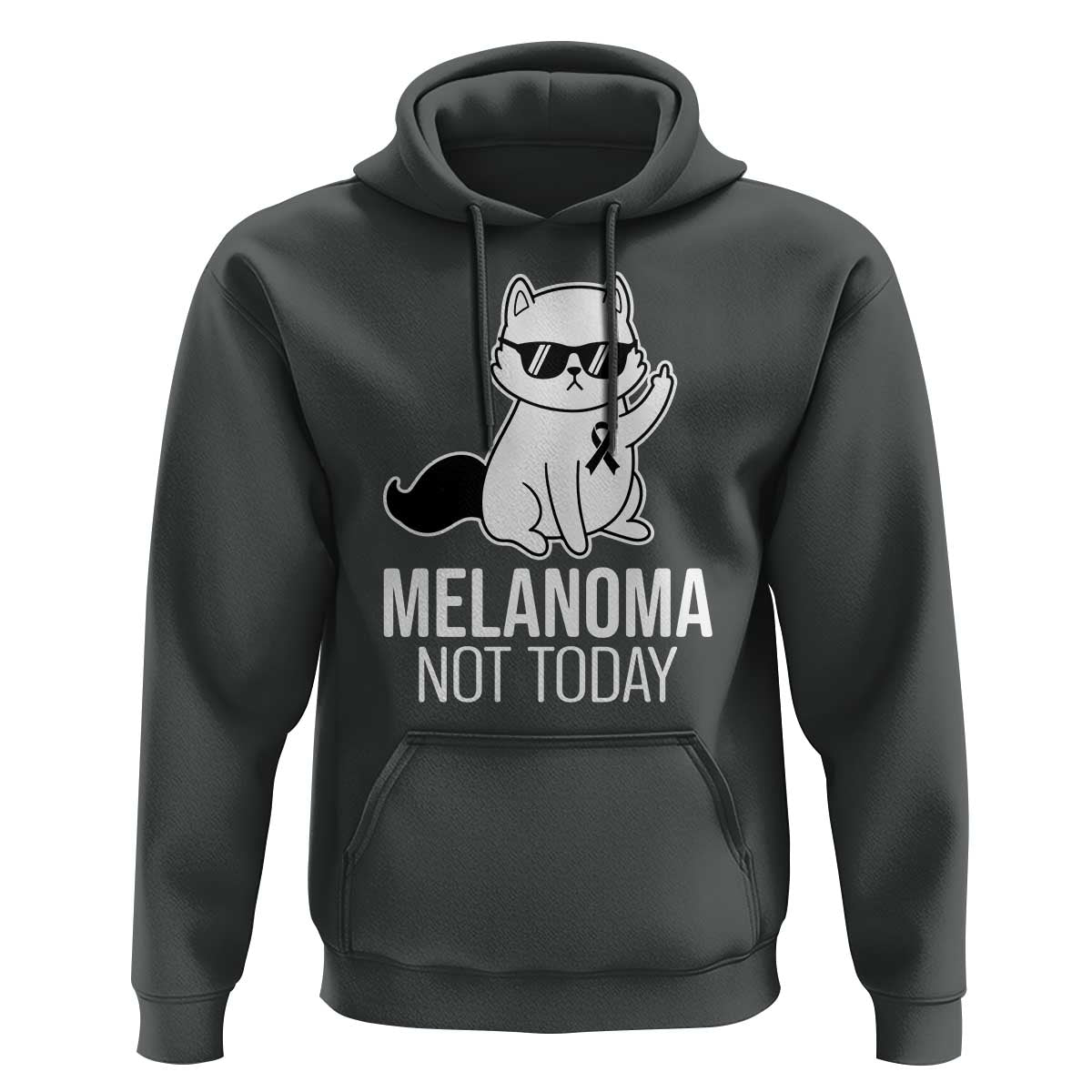 Melanoma Fighter Cat Hoodie Not Today Skin Cancer Awareness