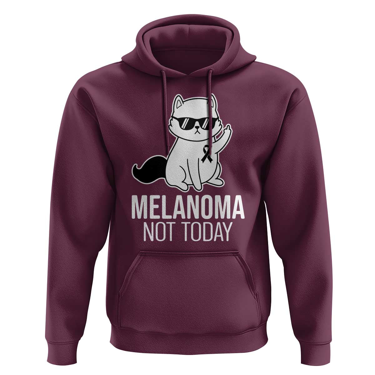 Melanoma Fighter Cat Hoodie Not Today Skin Cancer Awareness