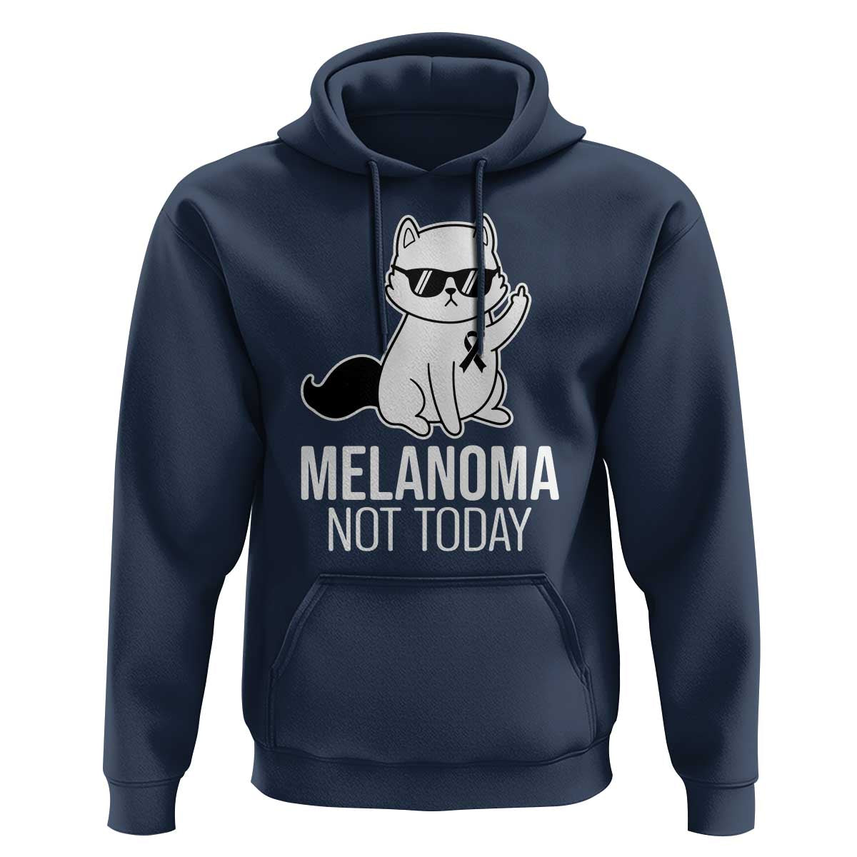 Melanoma Fighter Cat Hoodie Not Today Skin Cancer Awareness
