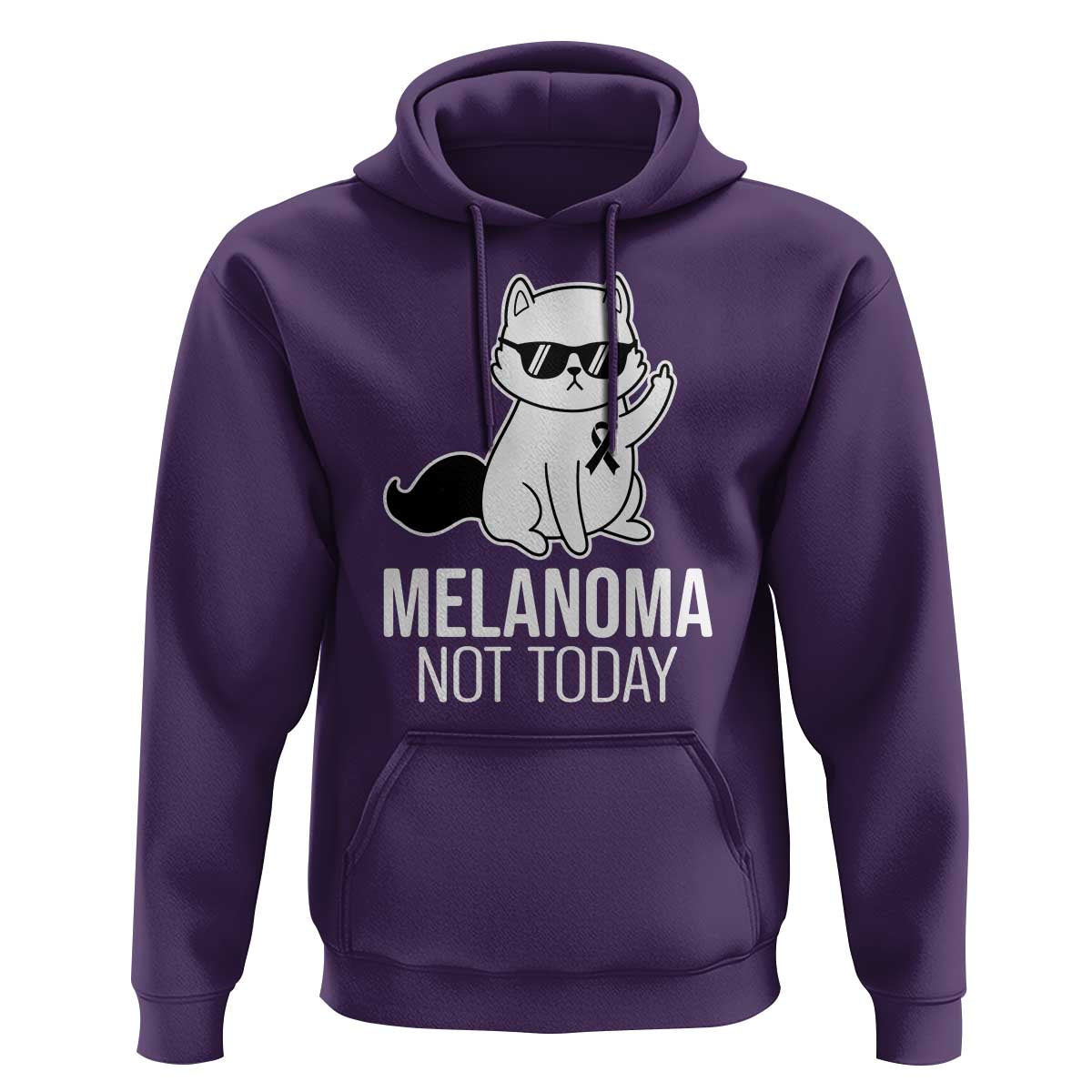 Melanoma Fighter Cat Hoodie Not Today Skin Cancer Awareness