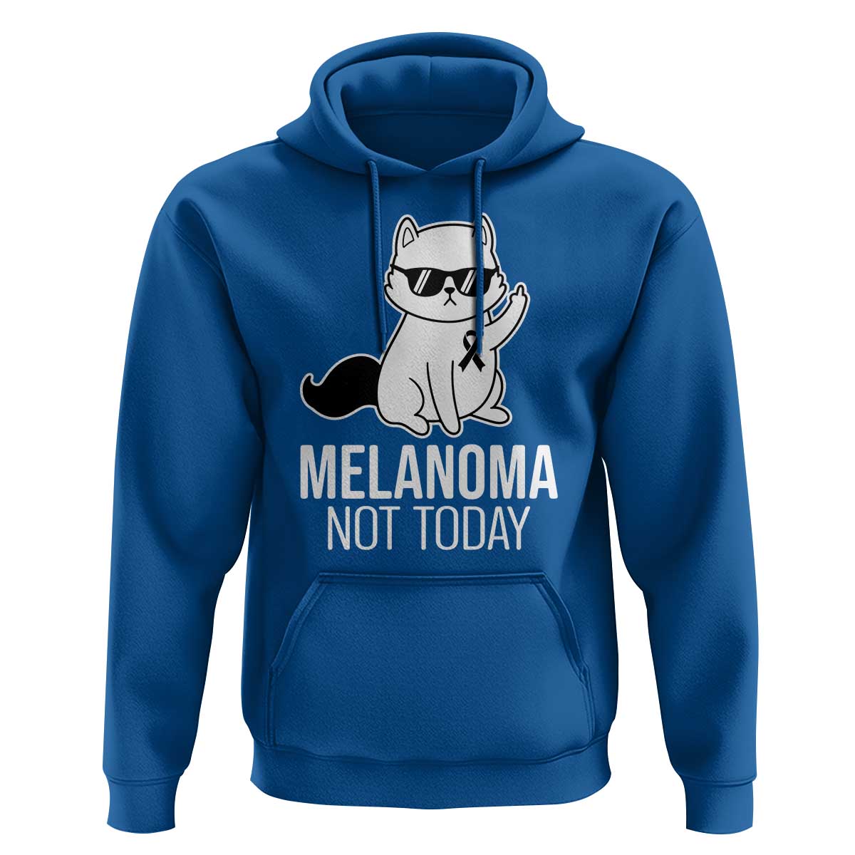 Melanoma Fighter Cat Hoodie Not Today Skin Cancer Awareness