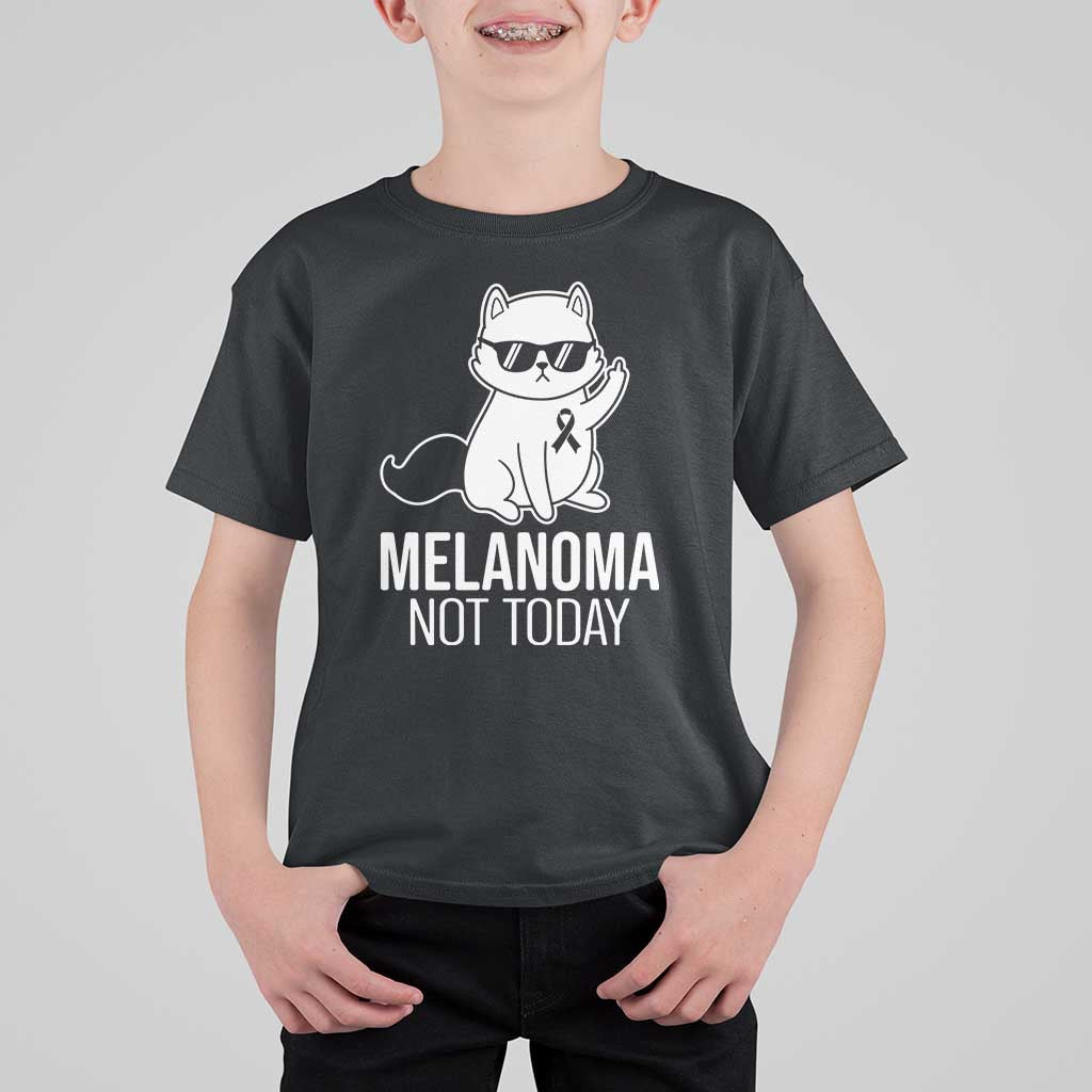 Melanoma Fighter Cat T Shirt For Kid Not Today Skin Cancer Awareness