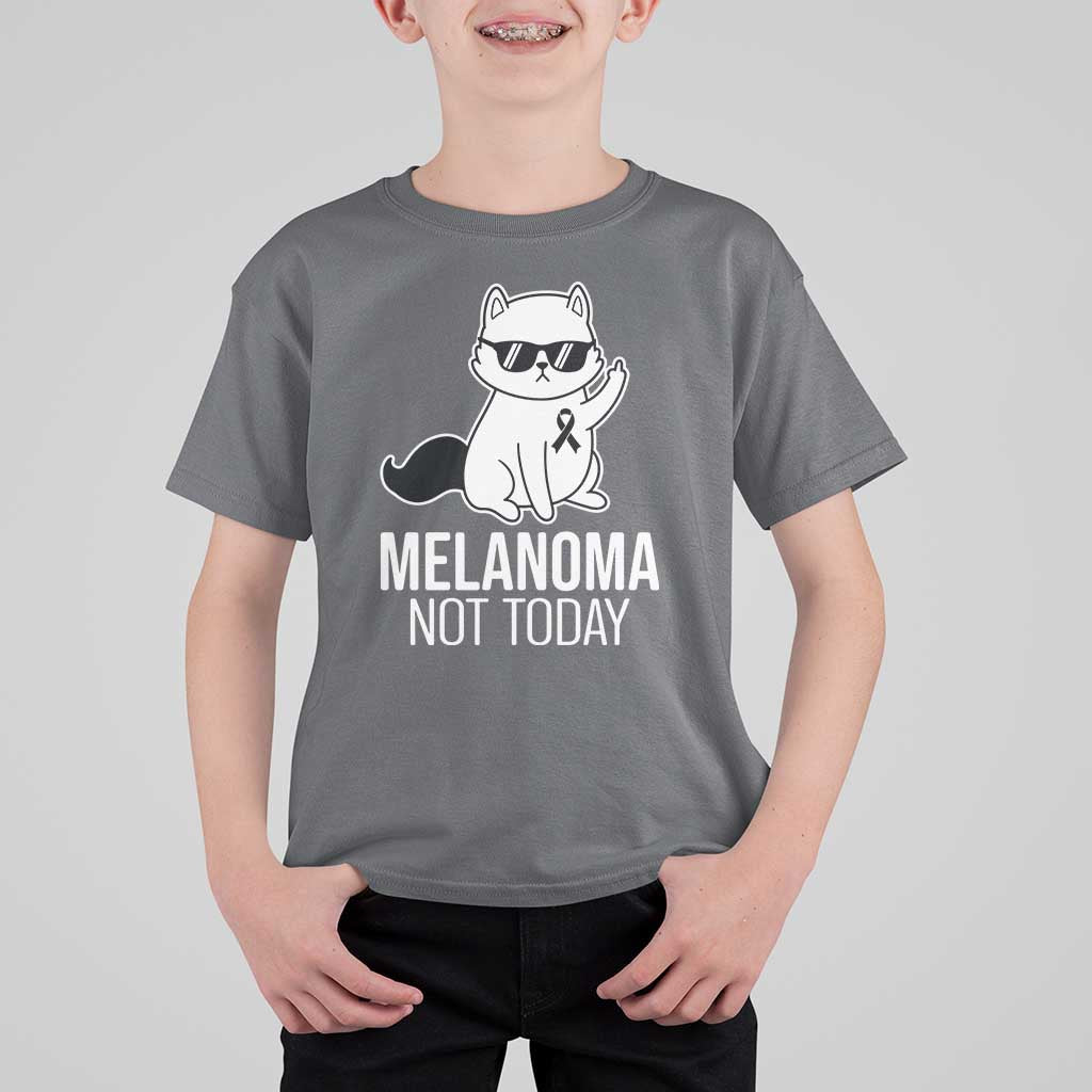 Melanoma Fighter Cat T Shirt For Kid Not Today Skin Cancer Awareness
