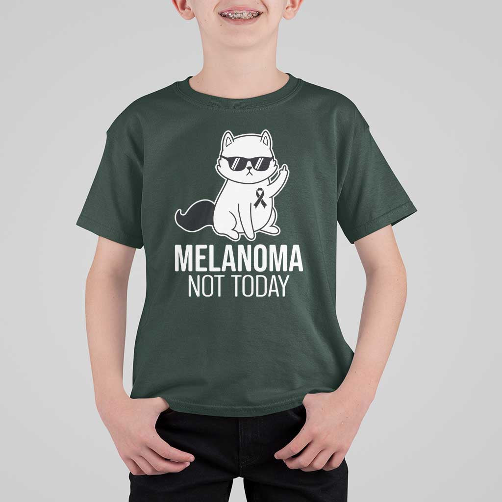 Melanoma Fighter Cat T Shirt For Kid Not Today Skin Cancer Awareness