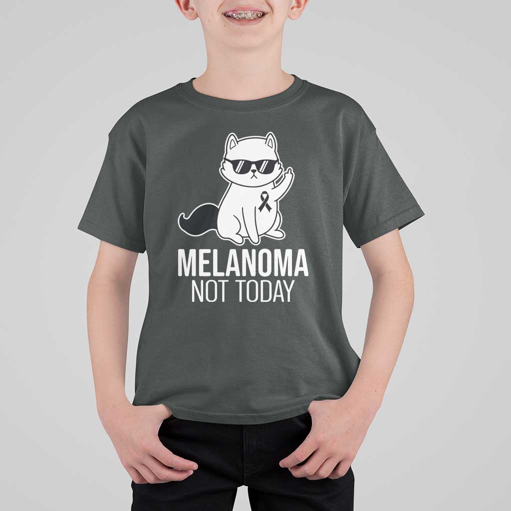 Melanoma Fighter Cat T Shirt For Kid Not Today Skin Cancer Awareness