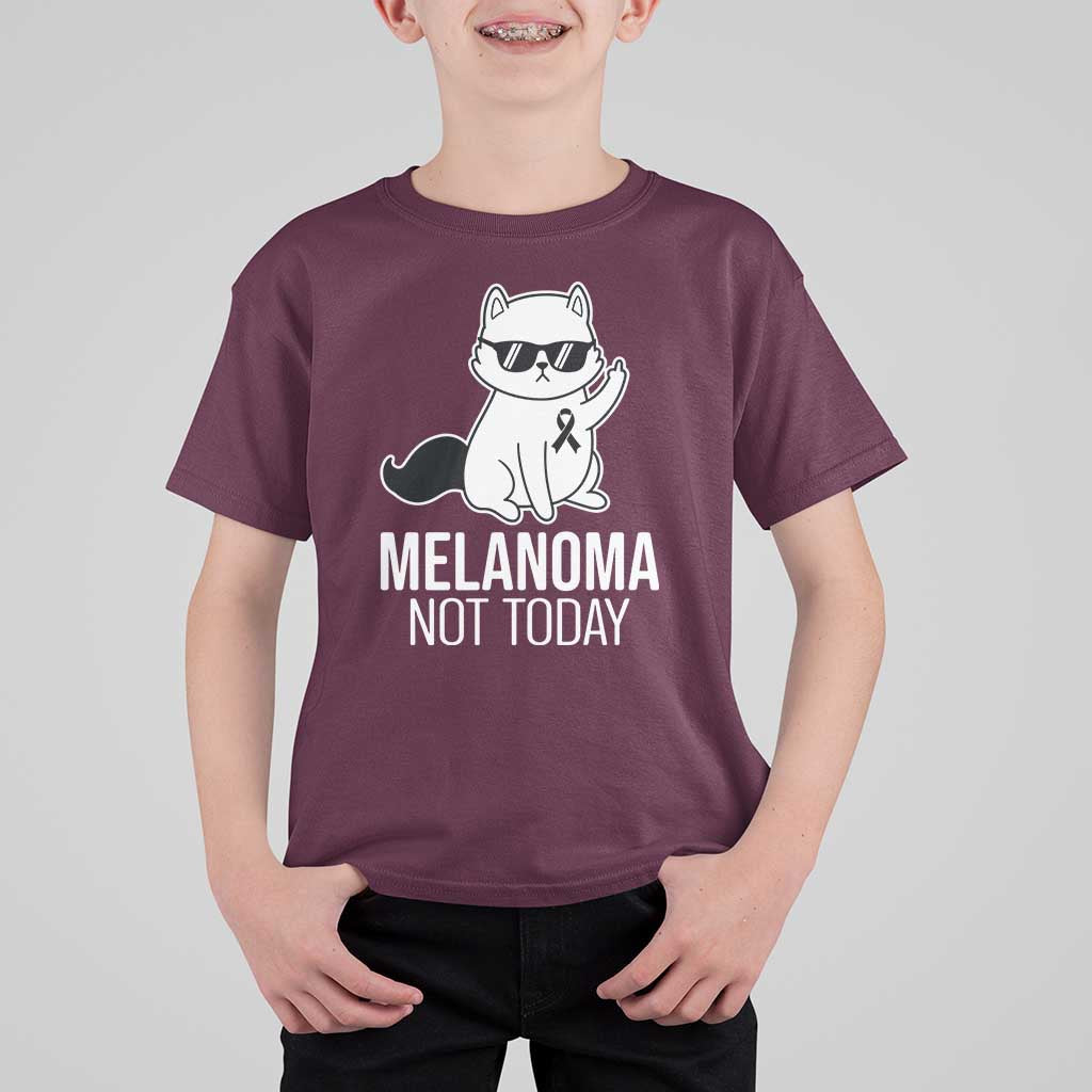 Melanoma Fighter Cat T Shirt For Kid Not Today Skin Cancer Awareness