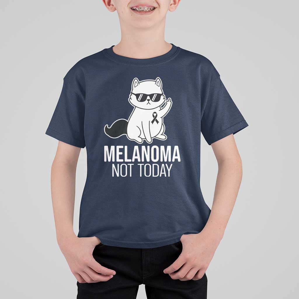 Melanoma Fighter Cat T Shirt For Kid Not Today Skin Cancer Awareness