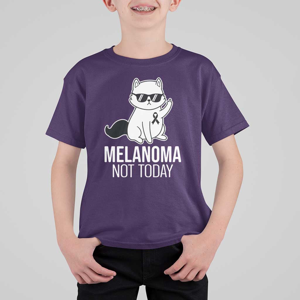 Melanoma Fighter Cat T Shirt For Kid Not Today Skin Cancer Awareness
